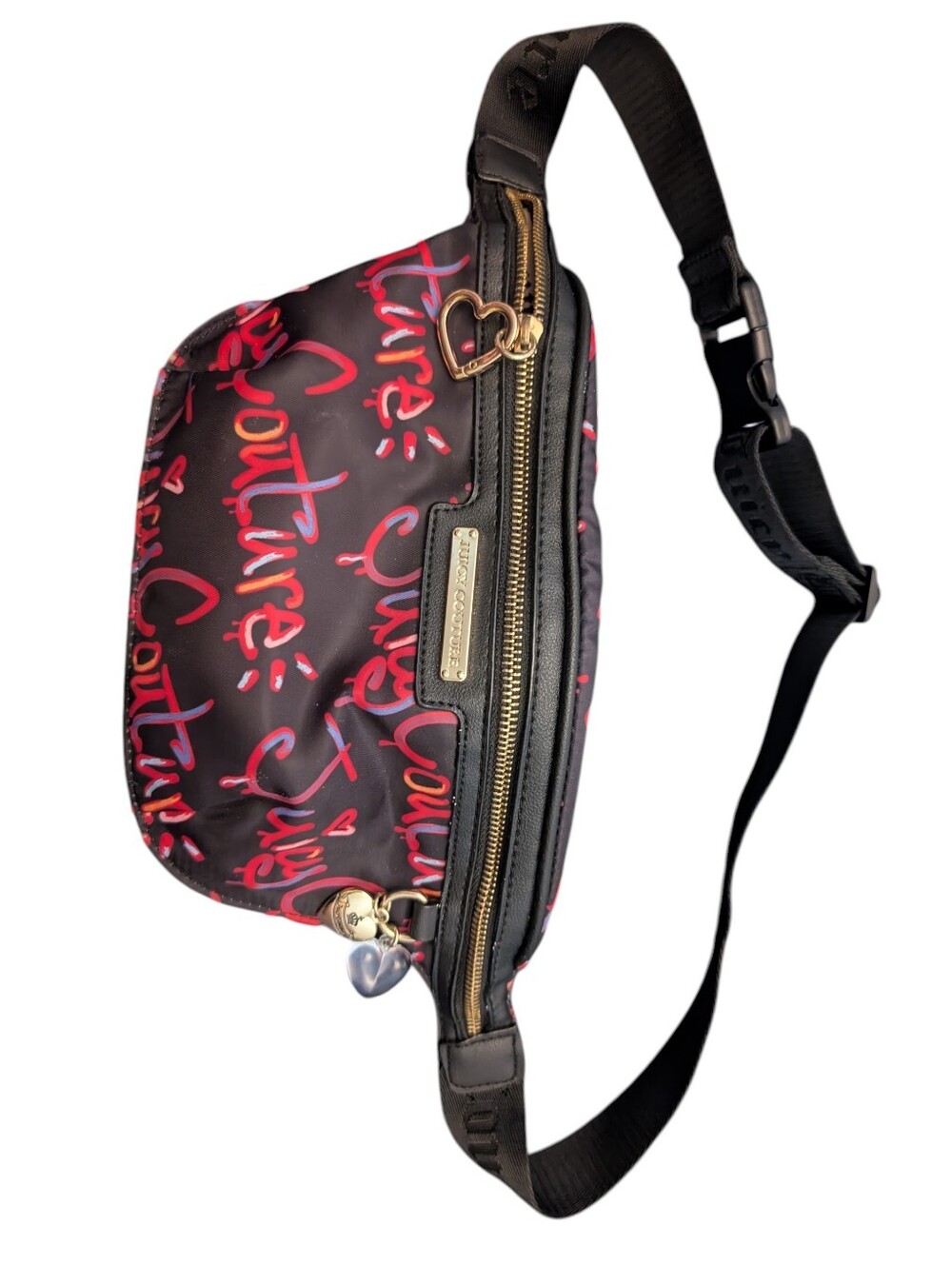 Juicy Couture Black Signature Logo Crossbody Belt Bag